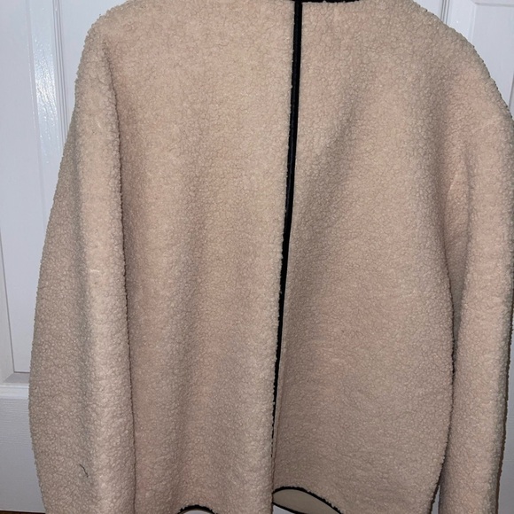 Cream Toggle Women's Coat - Picture 3 of 4